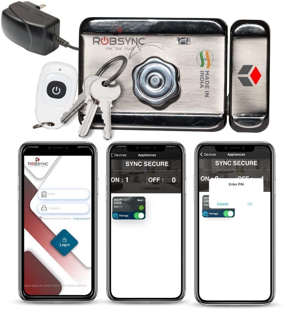 Robsync Electronic Door Lock with Inbuilt WiFi Controller Main Gate Lock 4-digit PIN Smart Door Lock-image-39
