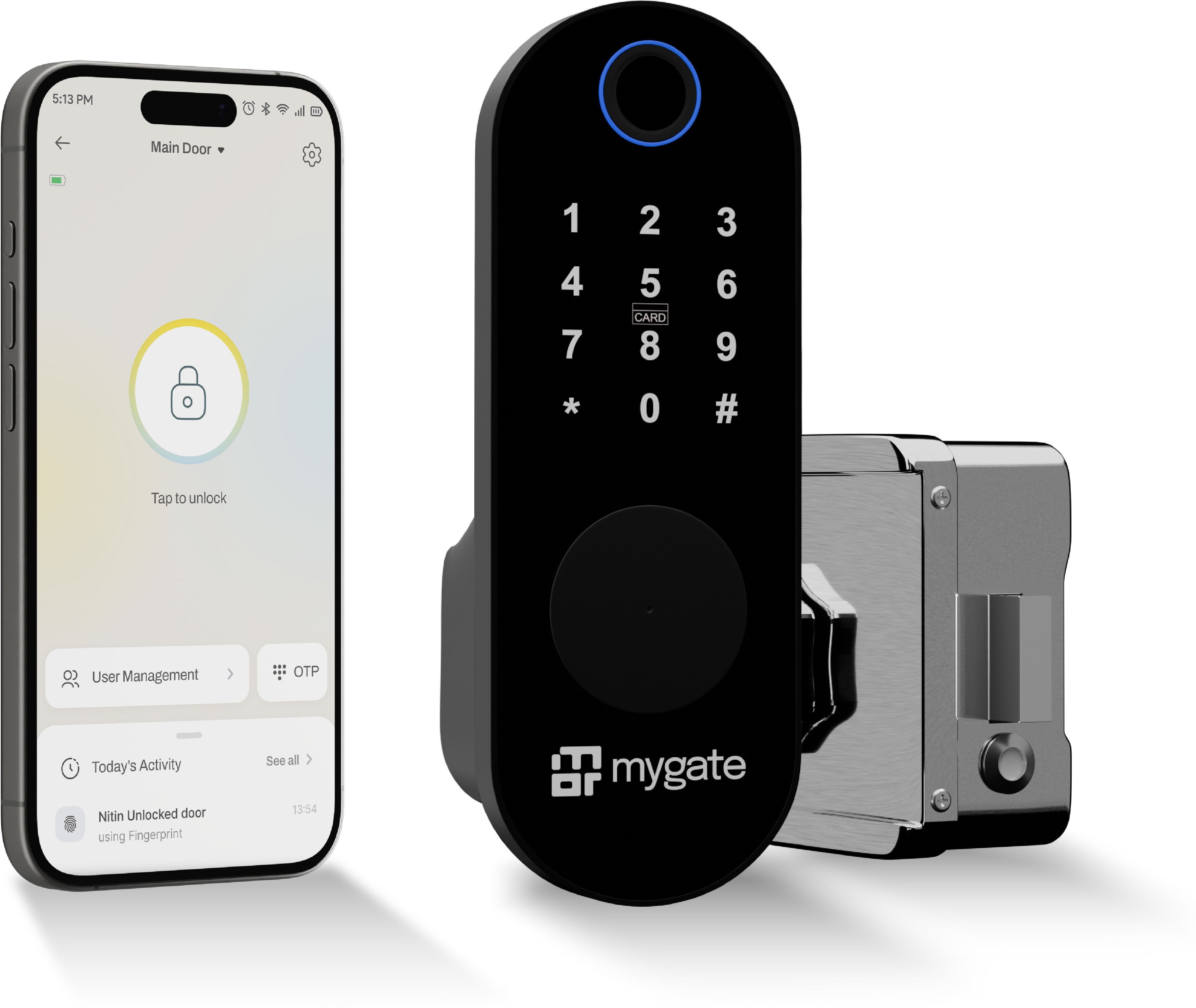 Mygate Lock Edge |6-in-1 Unlock– Fingerprint, PIN, RFID, App, OTP & Key |2-Year Warranty Smart Door Lock-picture-46