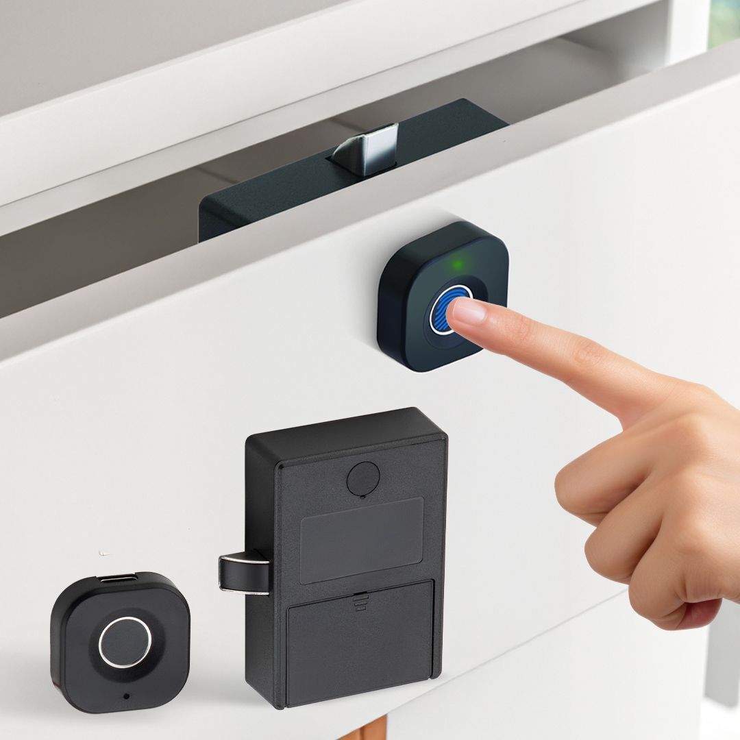 PLUS POINT Premium Fingerprint Biometric Digital Wardrobe Lock for Almirah & Drawers – BLK Smart Door Lock-image-32