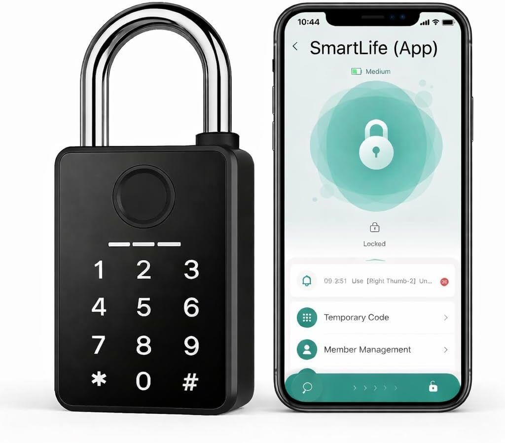 AERYS Smart Lock Fingerprint & Password Padlock | 5-Way Unlock | Lock for Gym, Office, Home, Luggage, Gate – Waterproof & Long Smart Door Lock-image-10