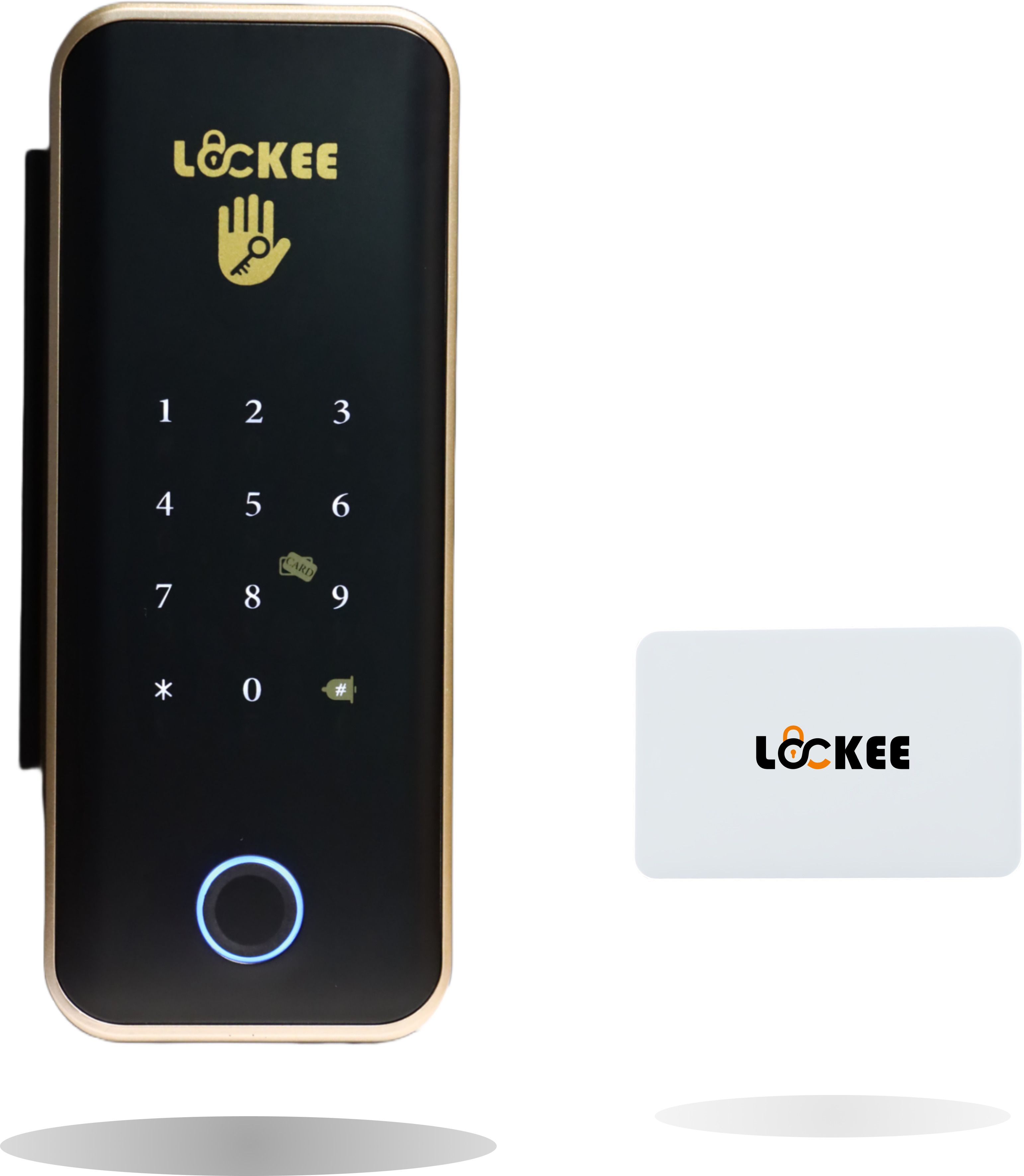 Lockee Crystal Guard Smart Glass Door Lock | 5-in-1 Unlock Fingerprint IC Card Password App Mechanical Key | Remote Control | Aluminum/Glass/Frameless Doors | 1 white card Smart Door Lock-image-44