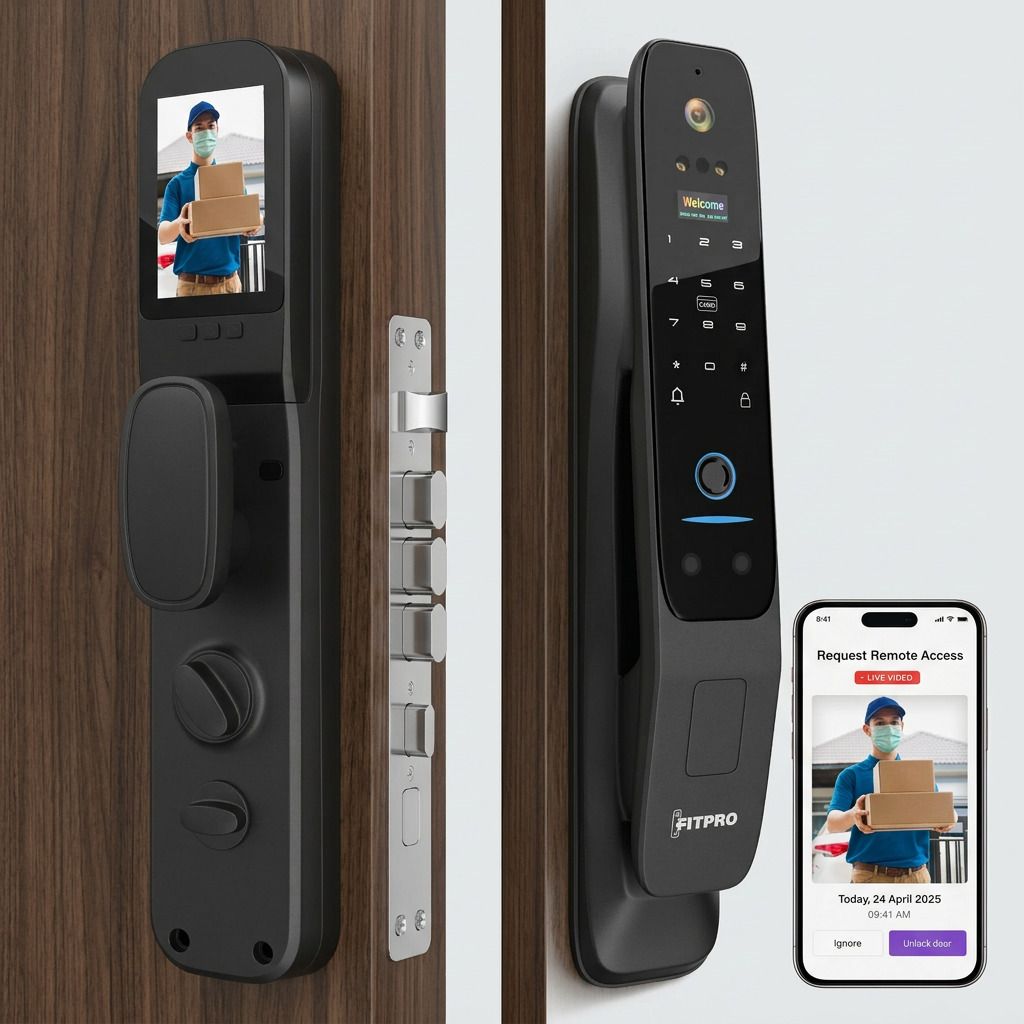 Fitpro Imperium Ultra Smart Door Lock Camera N Face, Fingerprint, Mobile App, WiFi + Bluetooth, RFID Card, OTP, PIN and Manual Key Smart Door Lock-image-20