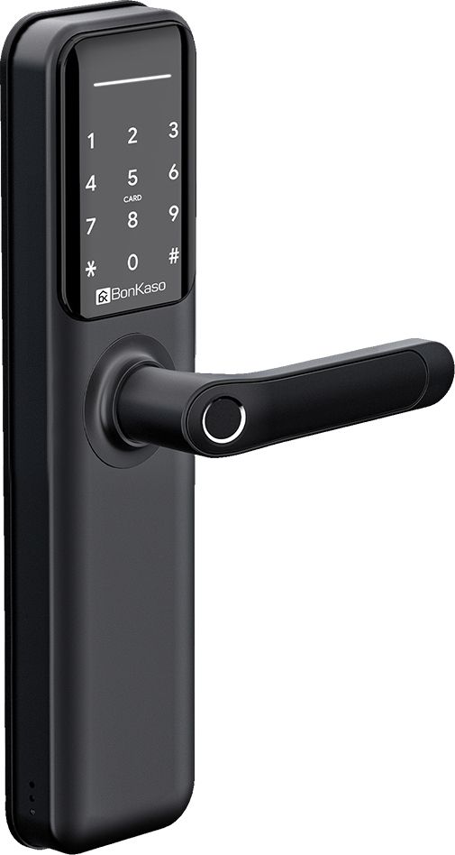 BonKaso H9 Smart Door Lock for Home and Office | 6-Way Unlocking Features- Fingerprint, Passcode, Bluetooth, Key Card, Mechanical Key, OTP Access | 2 Year Warranty Smart Door Lock