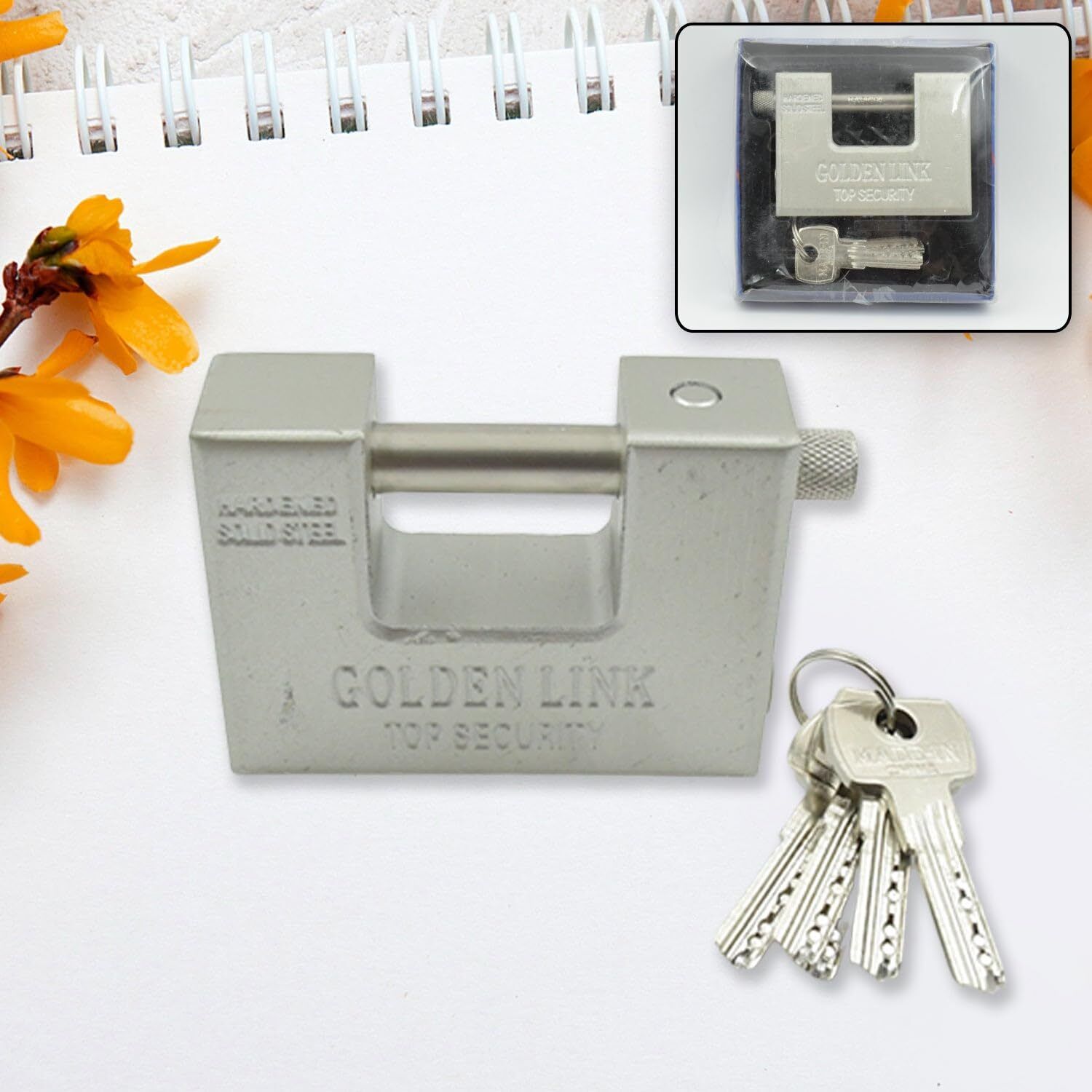 TECHGEAR Stainless Steel Rectangular Padlock - Hardened Steel Body, Anti-Rust, Smart Door Lock-image-15