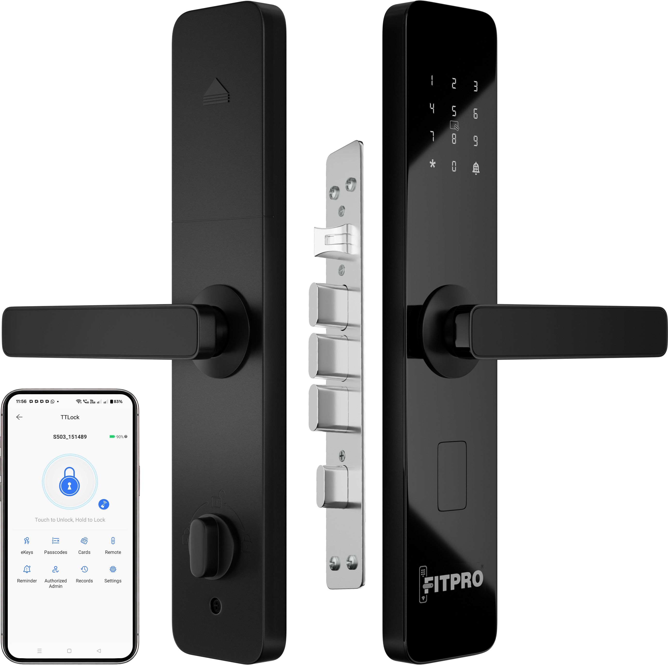 Fitpro Sentinel S1 Smart Door Lock PIN RFID Card App Key Access Auto Lock Smart Door Lock-image-25