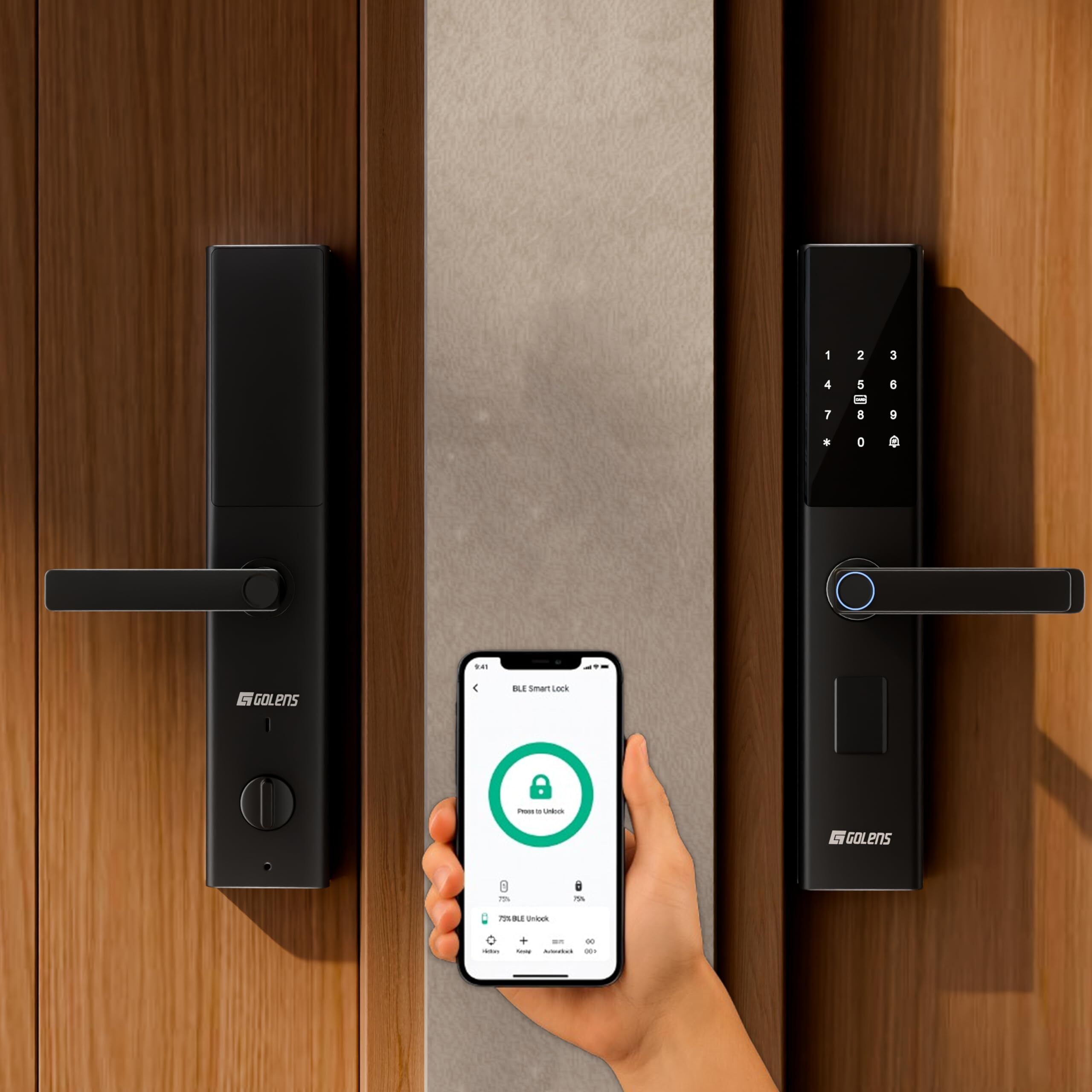 GOLENS X33 Smart WiFi Door Lock, 6-Way Unlock, Fingerprint, PIN, RFID, App, Key Smart Door Lock-picture-22