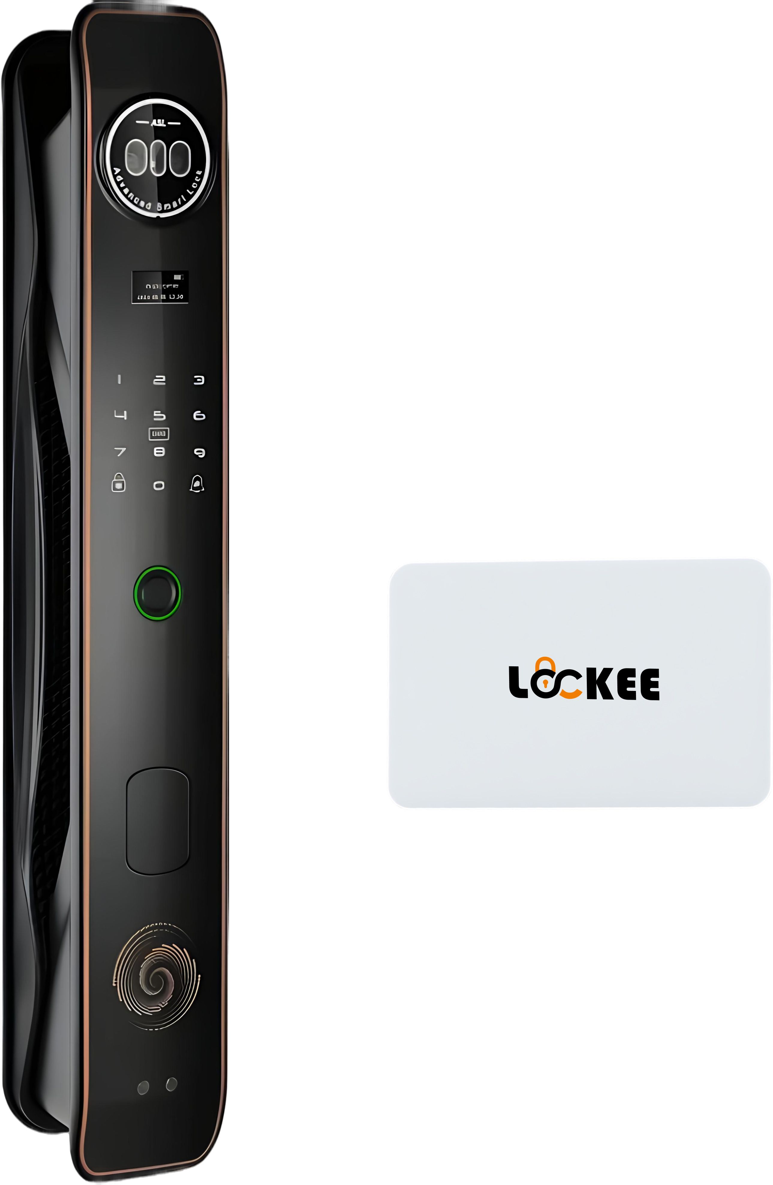 Lockee Citadel One Smart Door Lock | 7-in-1 Unlock Fingerprint Face Palm Vein RFID PIN App Mechanical Key | WiFi Remote Control | Aluminum Alloy | 1 White Nfc card extra Smart Door Lock-image-9