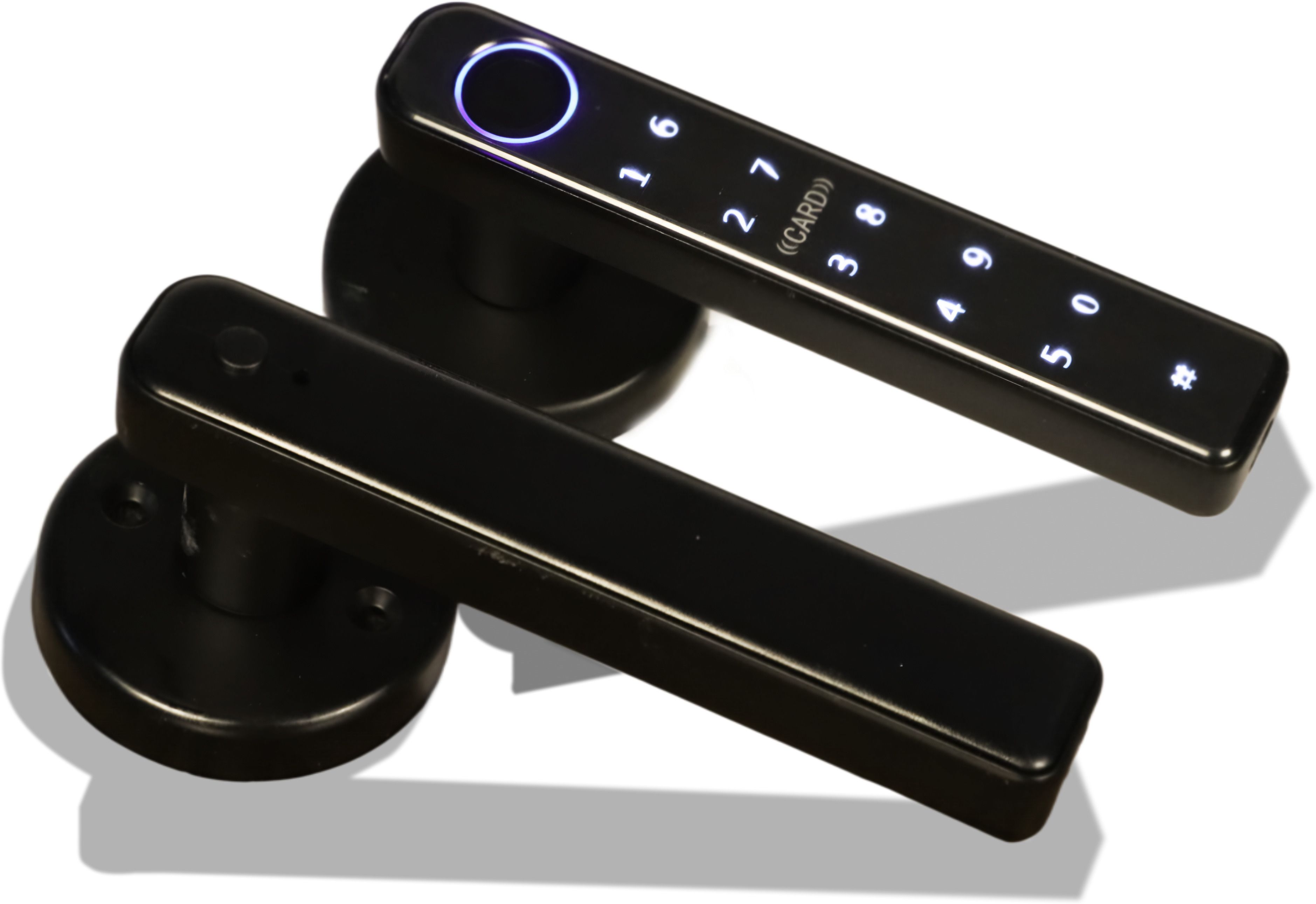 Lockee Lockee Metro Shield LCK-0020-WDN | 4-in-1 Smart Wooden Door Lock | Fingerprint Password App Mechanical Key | Bluetooth Remote Control Smart Door Lock