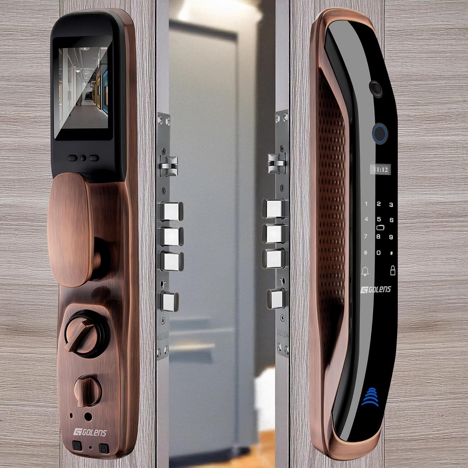 GOLENS X115 Luxury Smart Door Lock, 7-Way Unlock, Fingerprint, App, RFID, PIN, OTP Smart Door Lock-picture-43