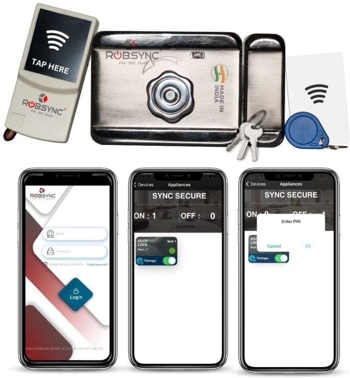 Robsync Metal Door Lock With RFID Card Manual Key Tapping System For Office Home Hotels Smart Door Lock-image-22