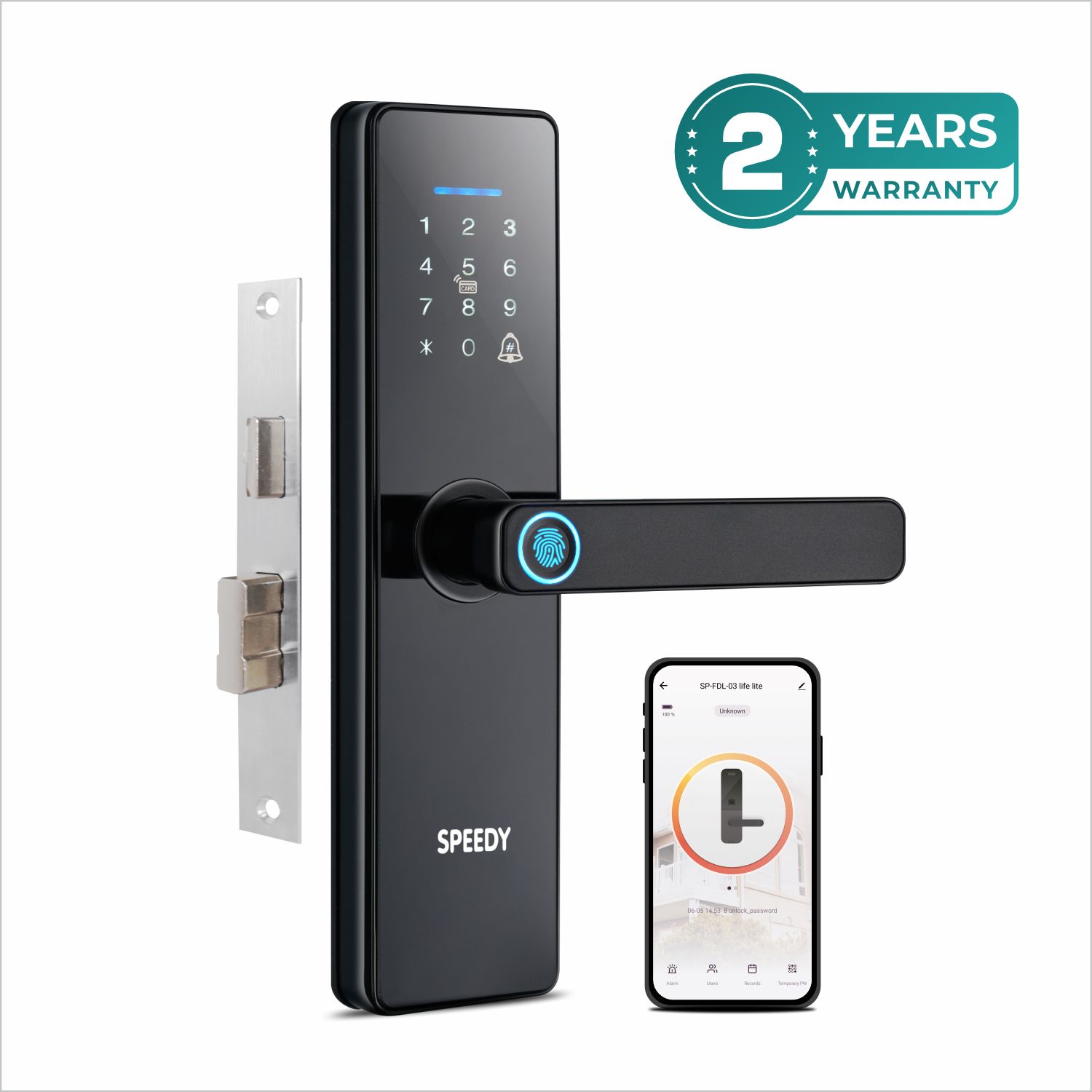 SPEEDY WiFi Enabled Smart Door Lock for Main Door with 5 in 1 Access | Biometric, 2 Emergency Keys | (No Extra Gateway Required) | 5 in 1 Life LITE |2-Year Warranty & Free Installation by Brand Smart Door Lock-picture-43