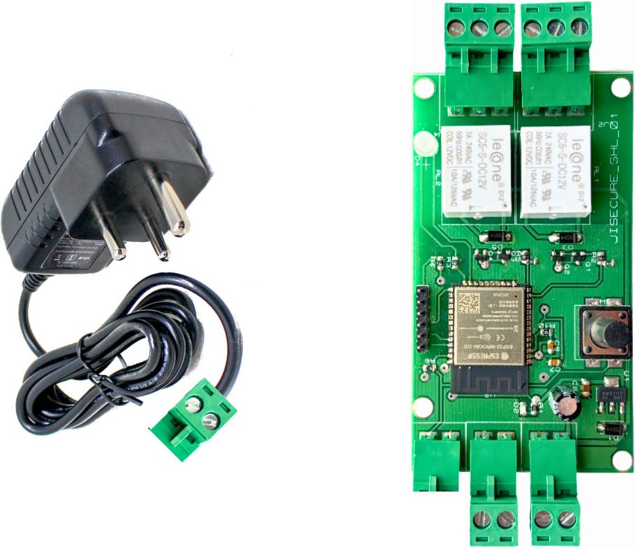 jiSECURE Smart Door Lock Controller with Adapter | Mobile App for Easy Access | Compatible with Electric Door Locks & Home Automation Smart Door Lock