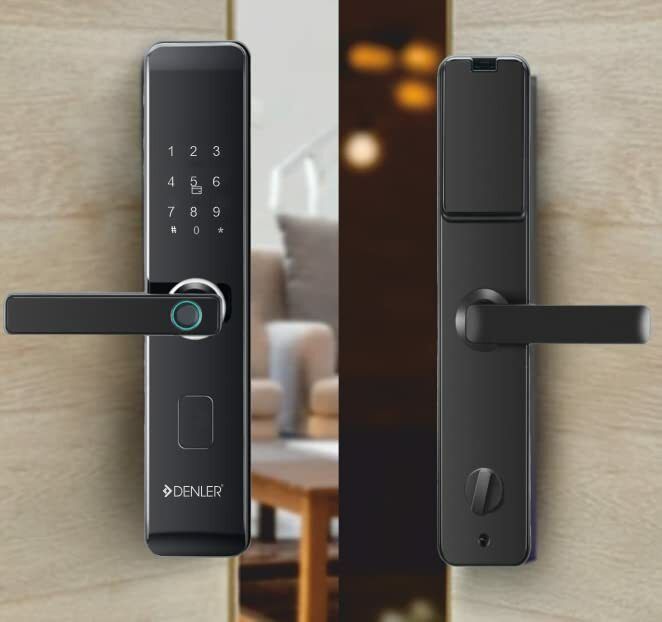 Denler Smart Door Lock, Wi-Fi, Bluetooth Unlock App, Fingerprint Lock, Key min 35mm Smart Door Lock-image-3