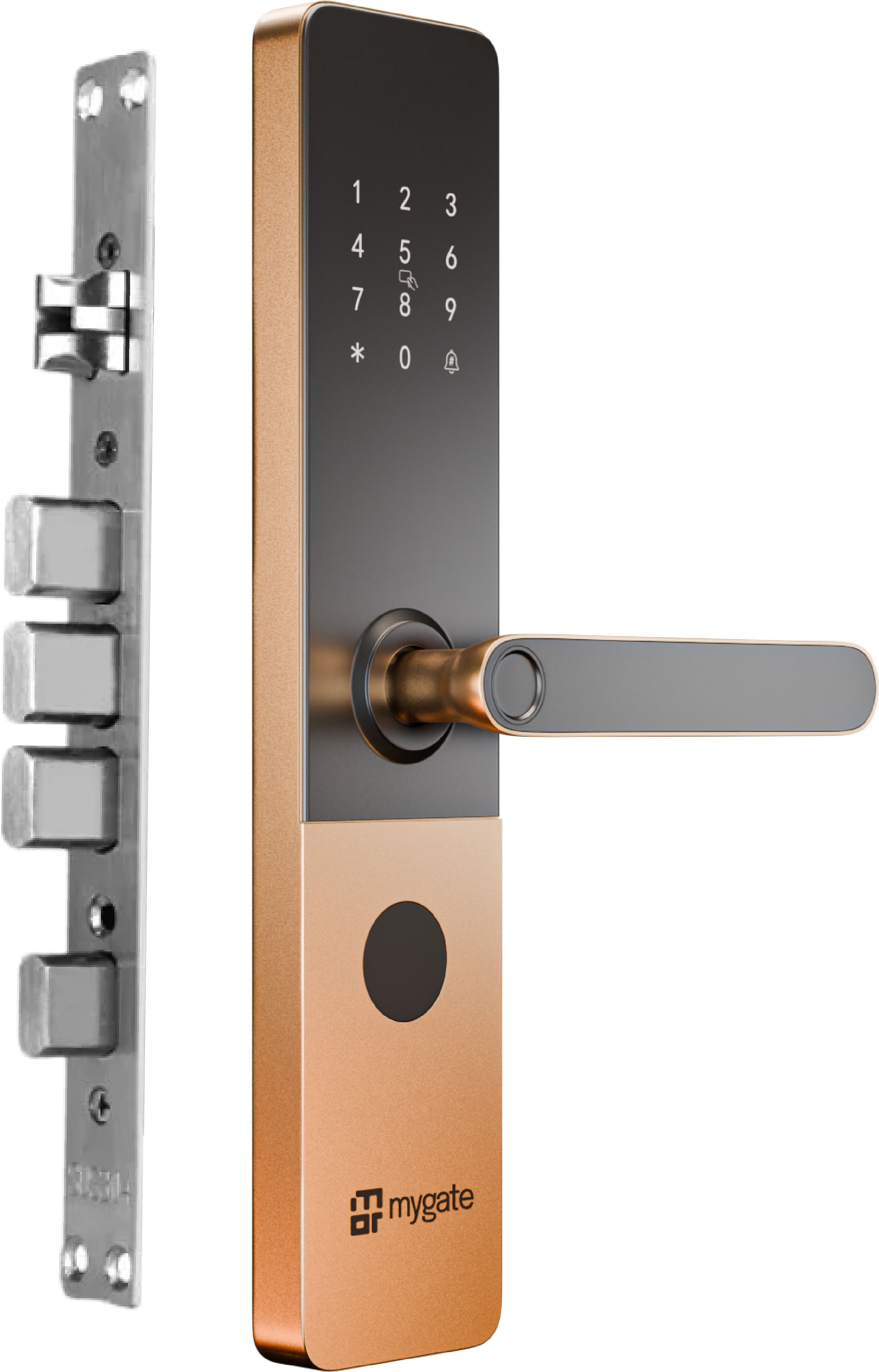 Mygate Plus Lock (2026 Model)|6-Way Unlock -Fingerprint, PIN, OTP, App, RFID, Key|3Y Warranty Smart Door Lock