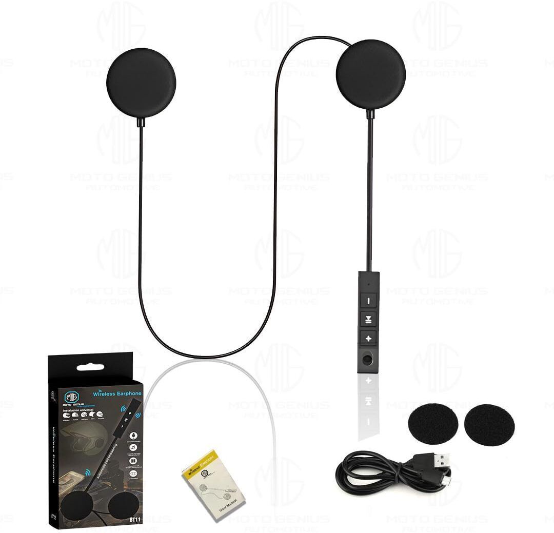 MOTO GENIUS BT11 Rechargeable Bluetooth Helmet Headset - Hands-Free, 5 Hours Playtime Smart Headphones