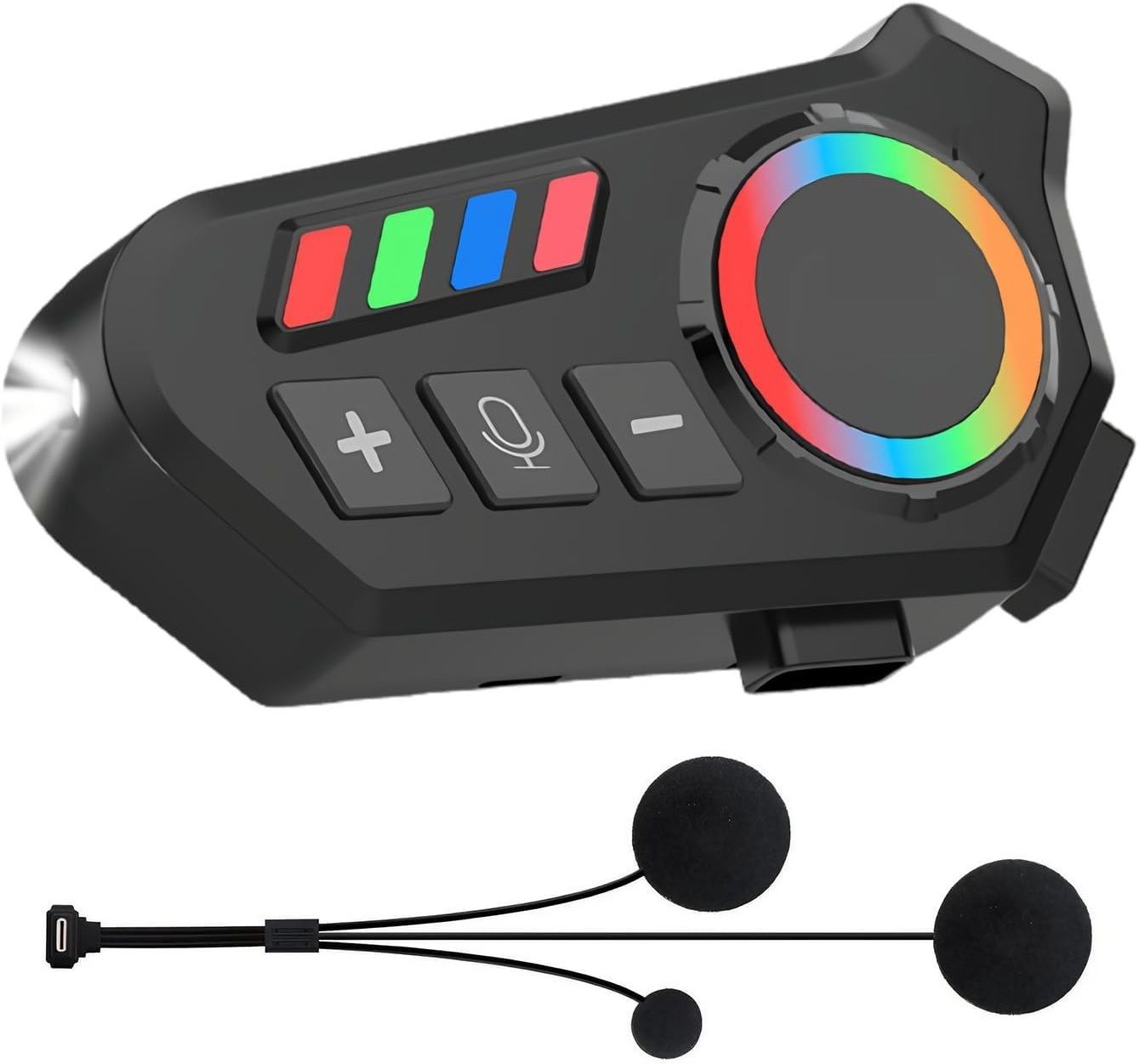 TRUDO RGB Motorcycle Helmet Bluetooth on Ear Headset Smart Headphones-image-6