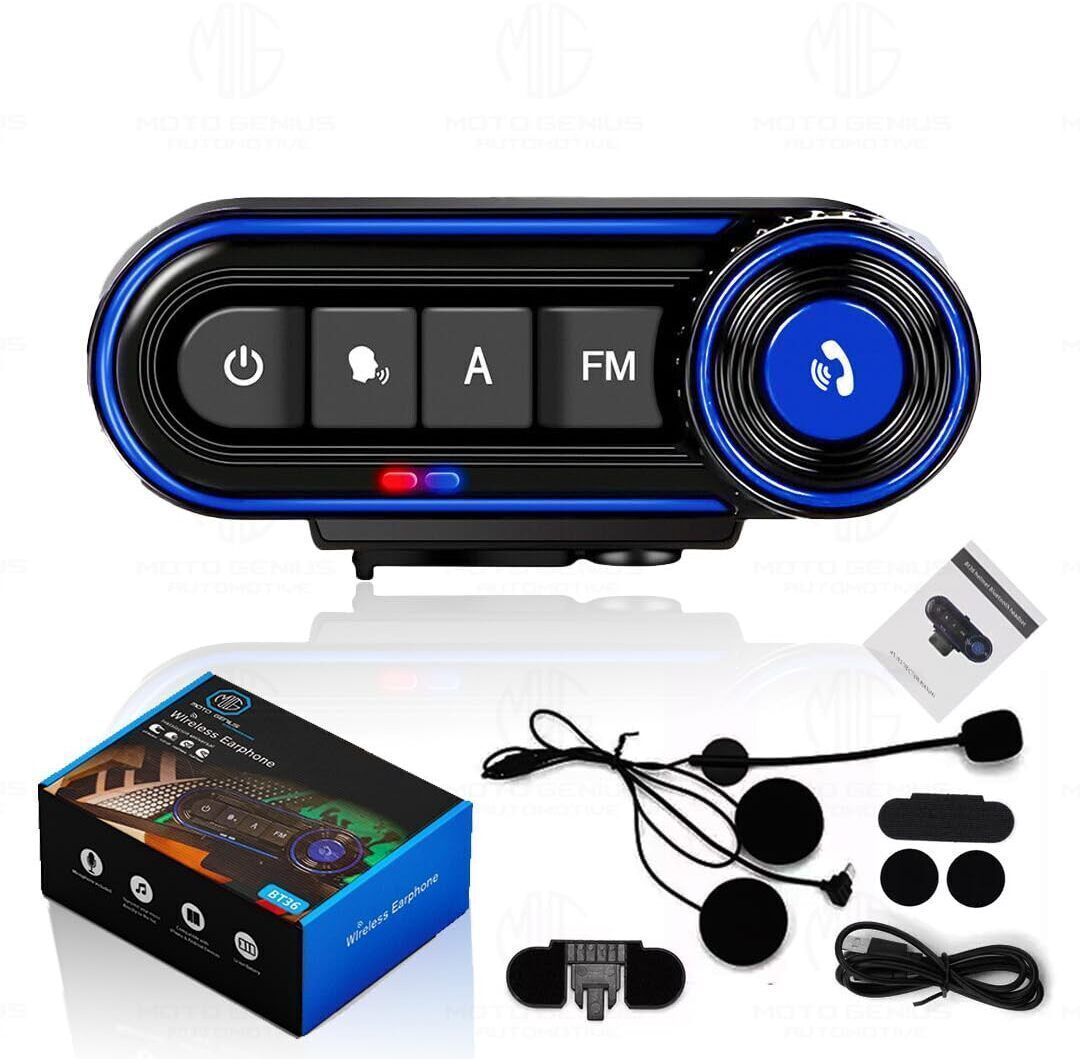 MOTO GENIUS BT36 Bluetooth 5.3 Helmet Headset - Waterproof, Voice Assistant, Charging Cable Smart Headphones-image-17