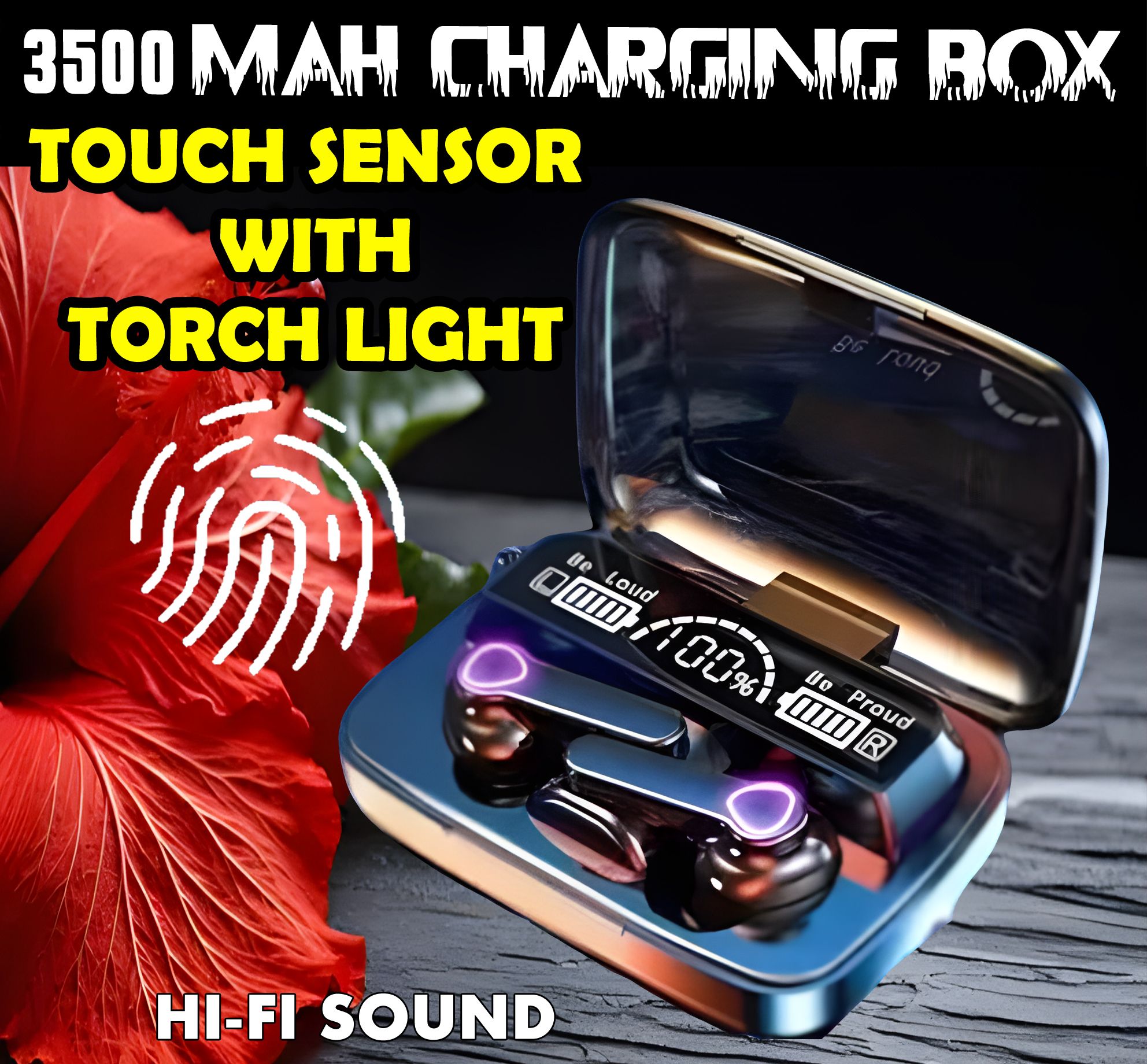 crecro M19 bluetooth earbuds headset wireless earphone 5.3 LED Display M10 Q128 Smart Headphones