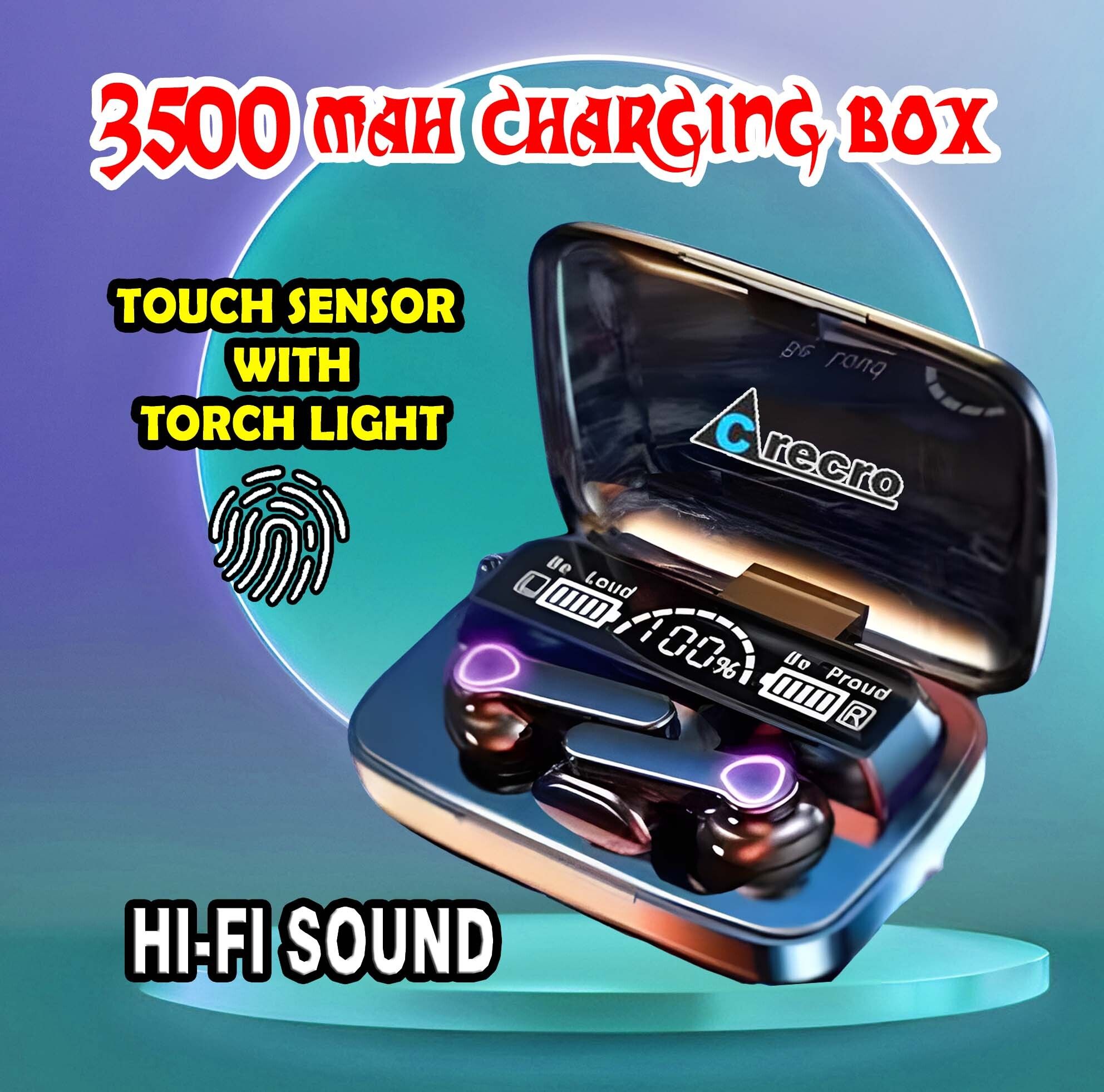 crecro M19 Bluetooth Headphone 5.1 Wireless Bluetoth Headset (Black,True Wireles) A111 Smart Headphones