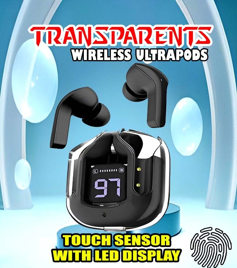 crecro ultrapod earphones wireless ear buds transparent earbuds headset bluetooth Q181 Smart Headphones