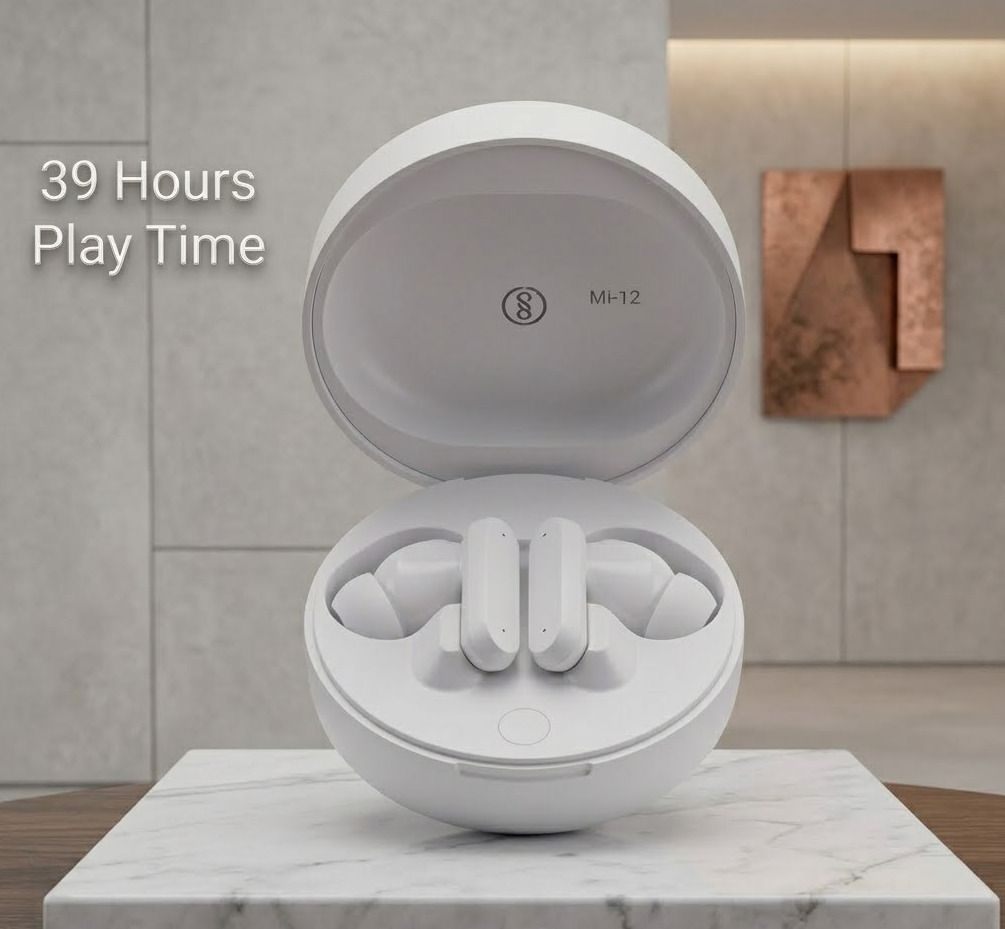 Rivo Wireless bluetooth TWS Earbuds Touch Control Deep Bass HD Sound White 13 Smart Headphones-image-49