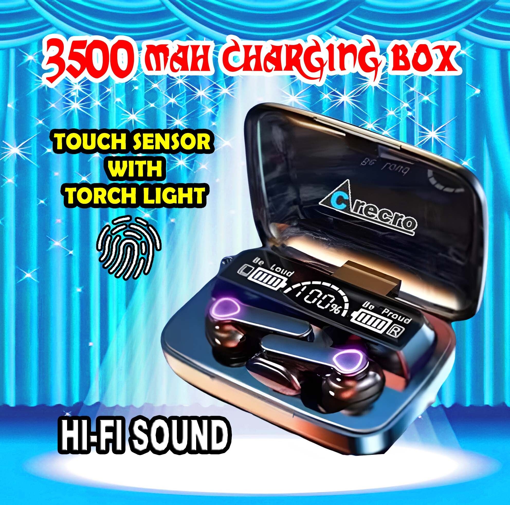 crecro M19 Bluetooth Headphone 5.1 Wireless Bluetooth Headset (Black, True Wireles) A63 Smart Headphones