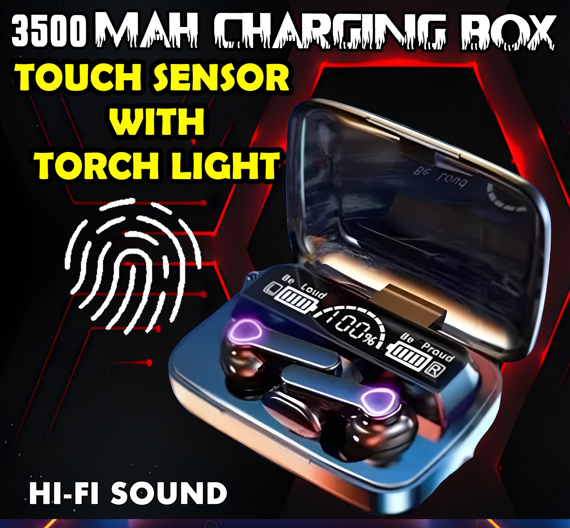 crecro M19 bluetooth earbuds headset wireless earphone 5.3 LED Display M10 Q131 Smart Headphones