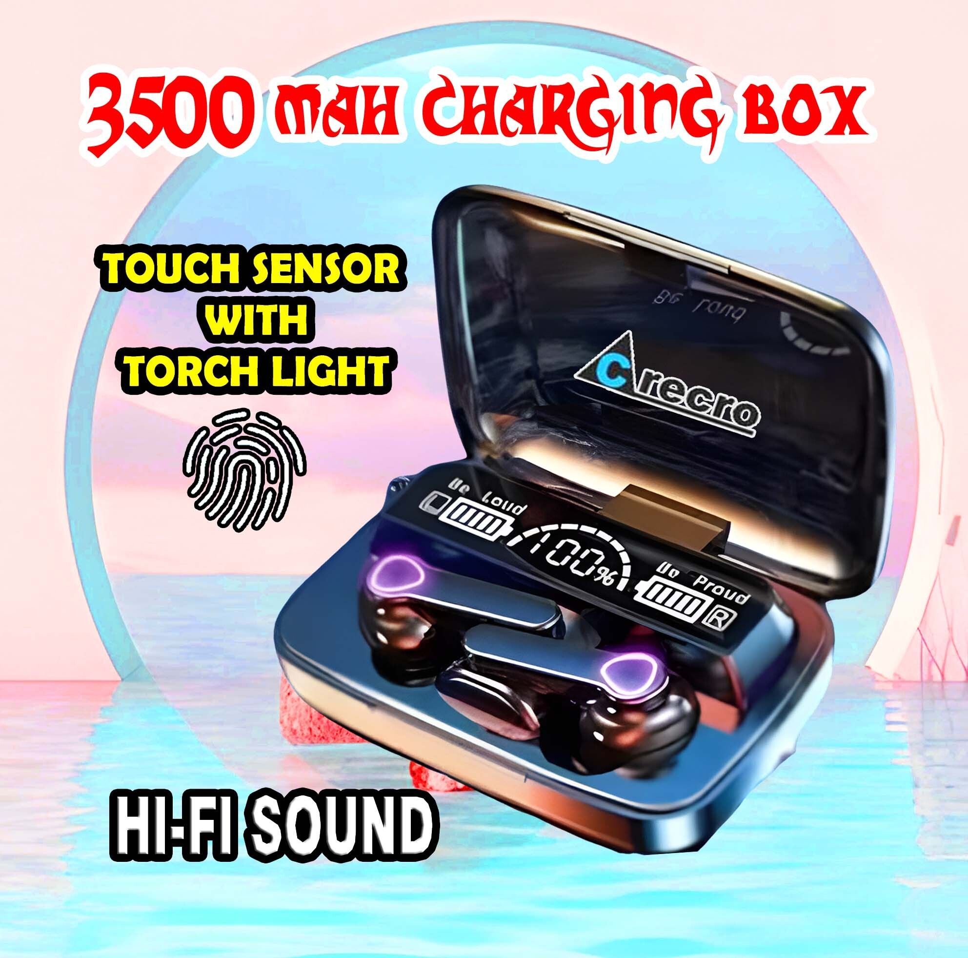 crecro M19 Bluetooth Headphone 5.1 Wireless Bluetooth Headset (Black, True Wireles) A85 Smart Headphones