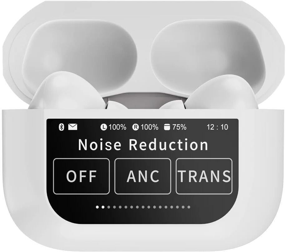 Amtc DISPLAY TOUCHSCREEN EARBUDS, ACTIVE NOISE CANCELLATION TYPE-C CHARGING (WHITE) Smart Headphones-image-45