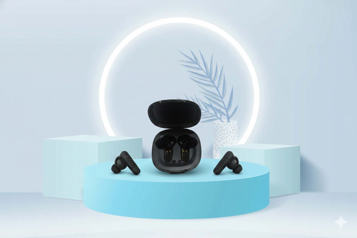 WauroNix Buds 09 Bluetooth Earbuds with IPX5 Sweat & Water Resistance Smart Headphones-image-2