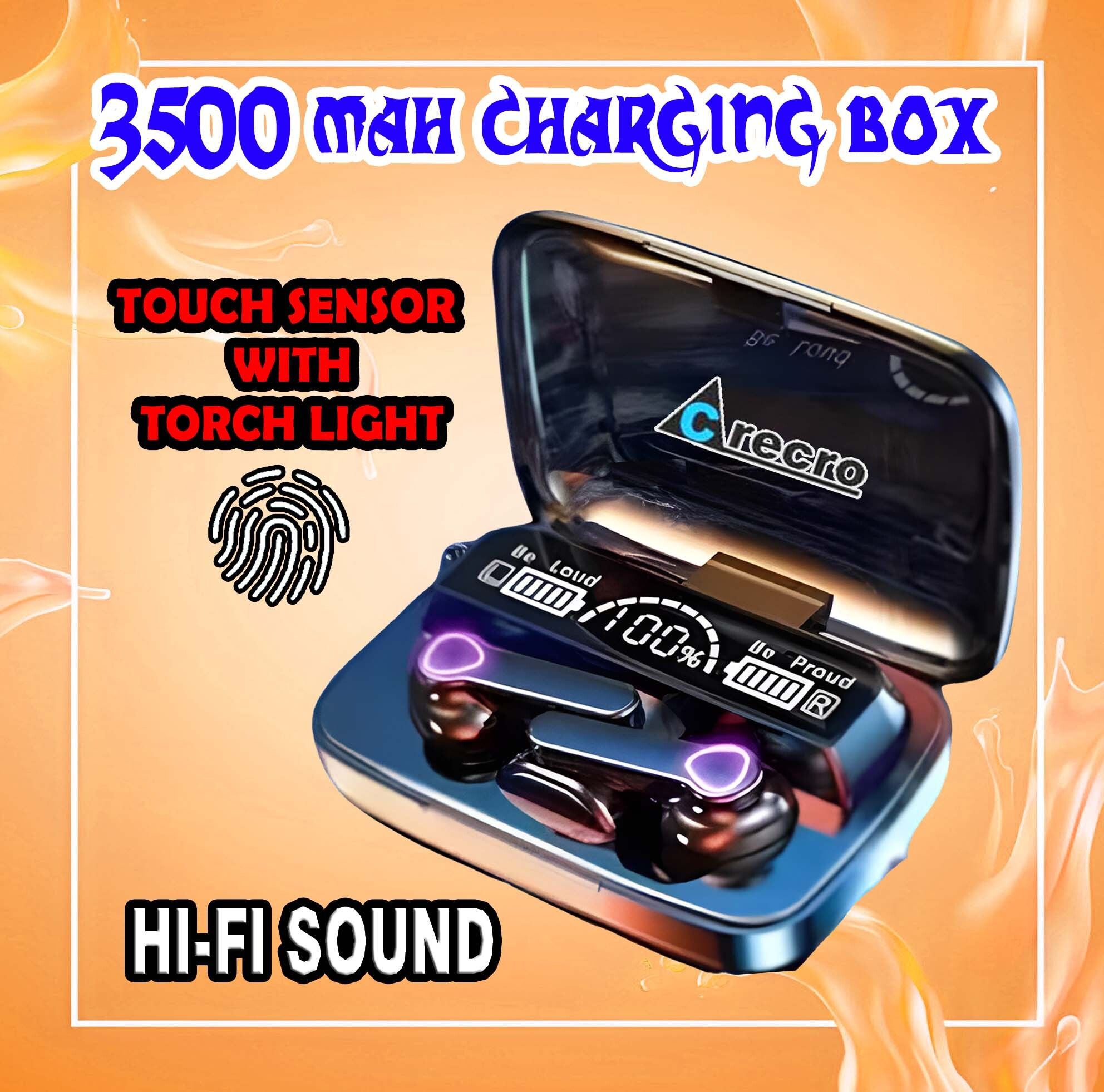 crecro M19 Bluetooth Headphone 5.1 Wireless Bluetooth Headset (Black, True Wireles) A81 Smart Headphones