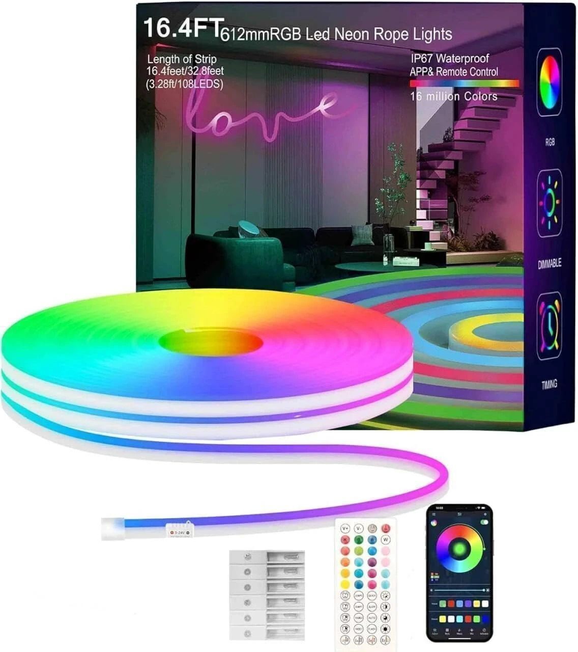 GIGMART Neon Rope Lights | RGB LED Strip Lights | App Control Smart Neon Strip Lights Light Strip-picture-28