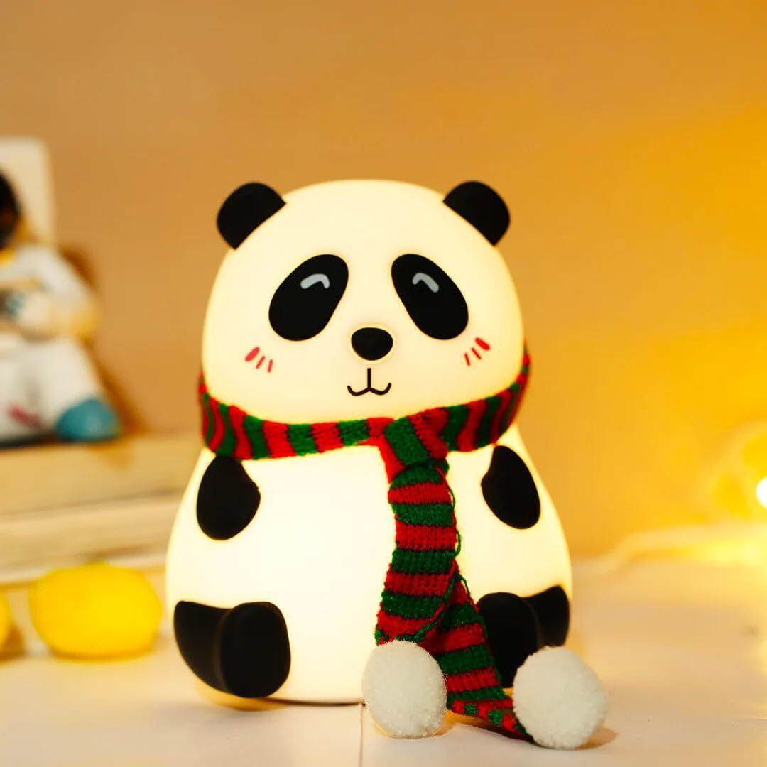 mayacraft Silicone Panda Lamp – LED Night Light | Chargeable Lamp | Panda with a Muffler Night Lamp-picture-14