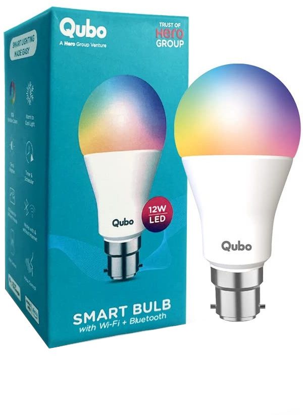 Qubo 12WB22 by HERO GROUP LED WiFi BT 16 Million Colors Voice Alexa OK Google Smart Bulb