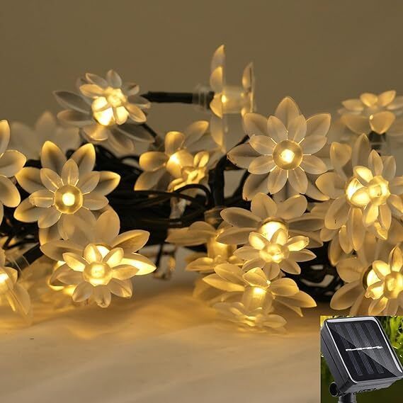 Homehop Solar Outdoor LED String Lotus Lights Waterproof Decorative Lamp for Home Garden-image-48