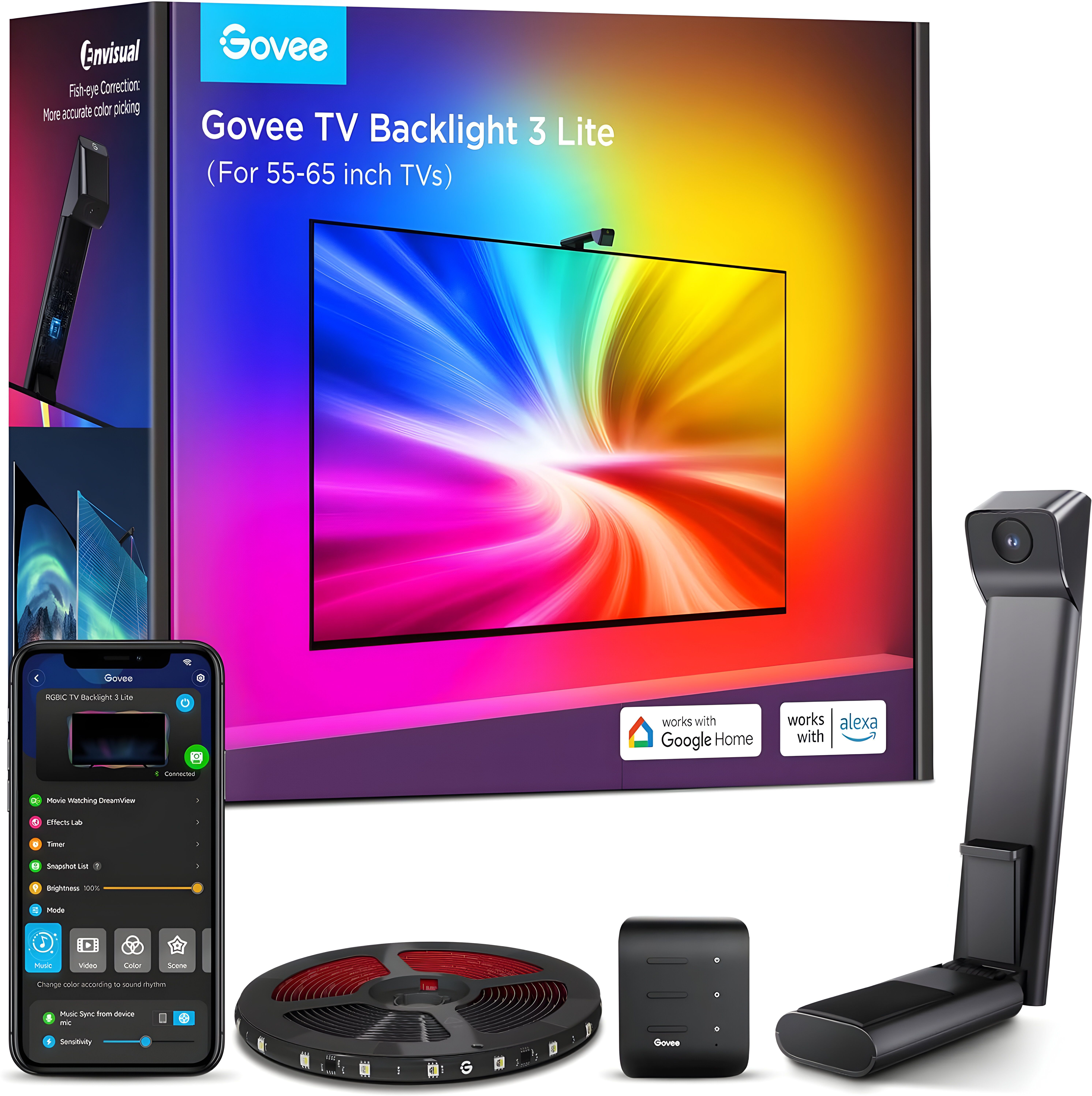 Govee TV Backlight 3 Lite with Fish-Eye Correction Function Sync with TVs-picture-12