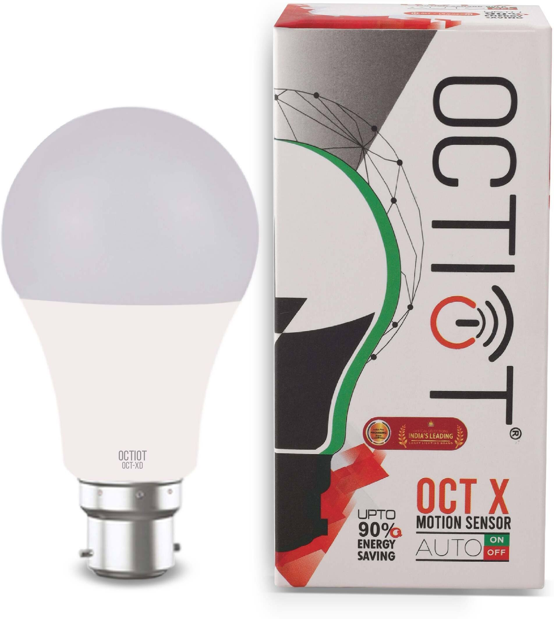 OCTIOT OCT-XD Motion Sensor LED Bulb | B22 LED Bulb | Auto On/Off Cool White Smart Sensor Light image 1