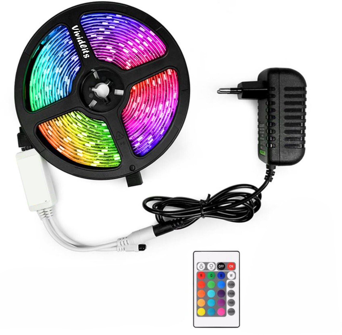 Vividlits Rgb LED Light 3 Meter with Remote Control Pack of 2 Light Strip-image-15