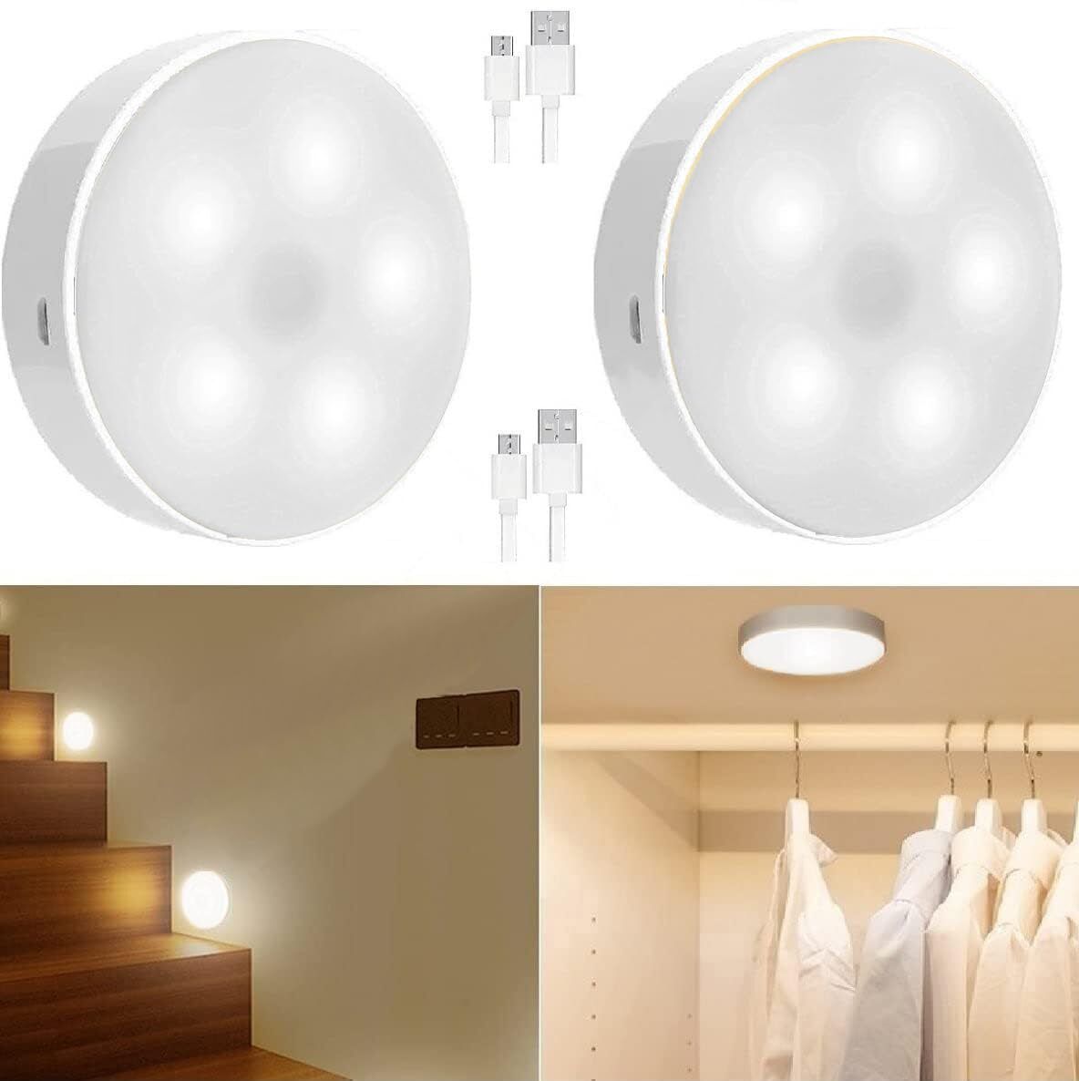 SKYZONE Motion Sensor Rechargeable Battery Operated Anywhere Wireless(Pack of 2) Smart Sensor Light-image-30