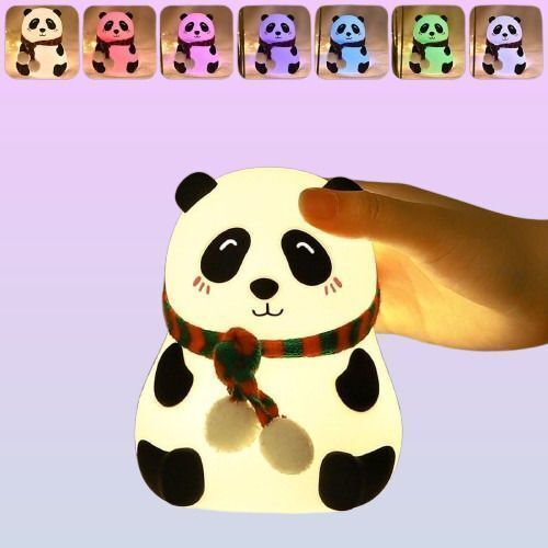 JPGC Cute Panda Silicon Night Lamp USB Rechargeable 7 Color Changing For Kids-461 Smart Sensor Light-picture-26