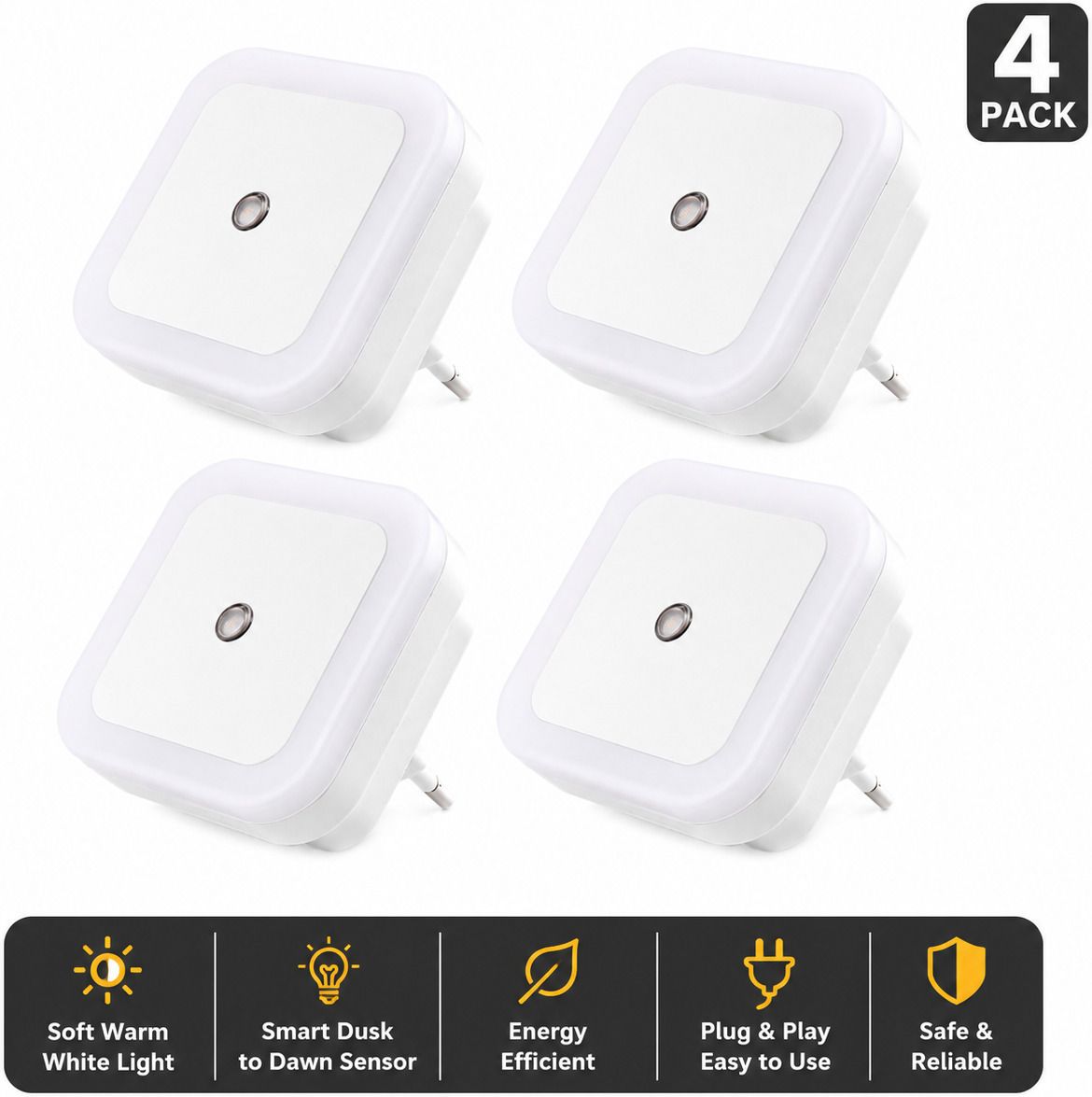 UV ENTERPRISE Automatic LED Sensor Night Lamp (PACK OF 4) Motion Sensor Light-image-22