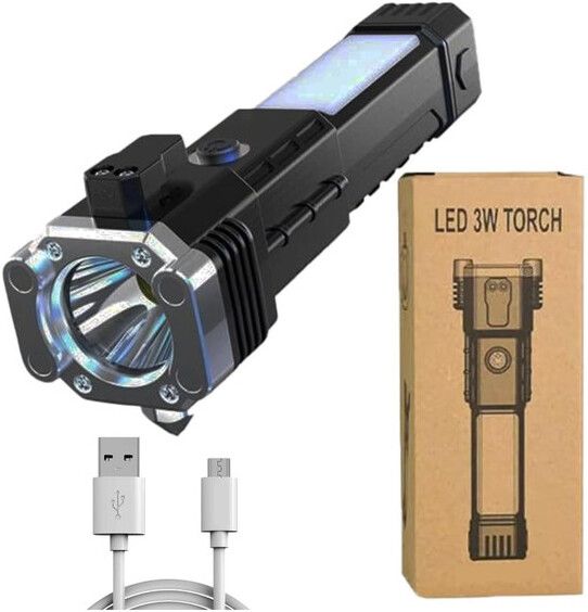 TRINETRAHUB Rechargeable Torch Flashlight, Long Distance Beam Range .3 Smart Sensor Light-picture-17