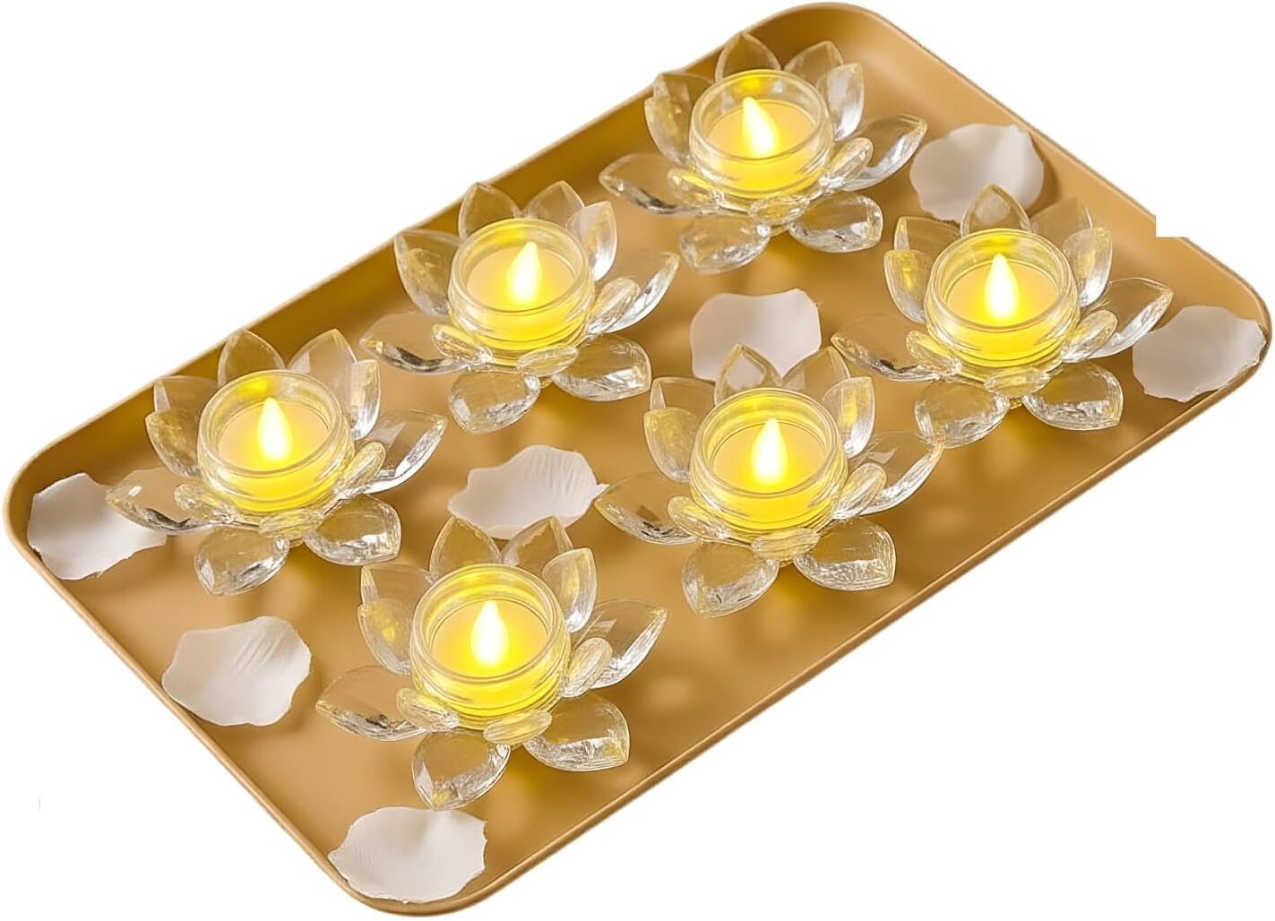 Auslese Crystal Lotus LED Diya Decorative Flameless Tealight Candle for Diwali Table Lamp-picture-20