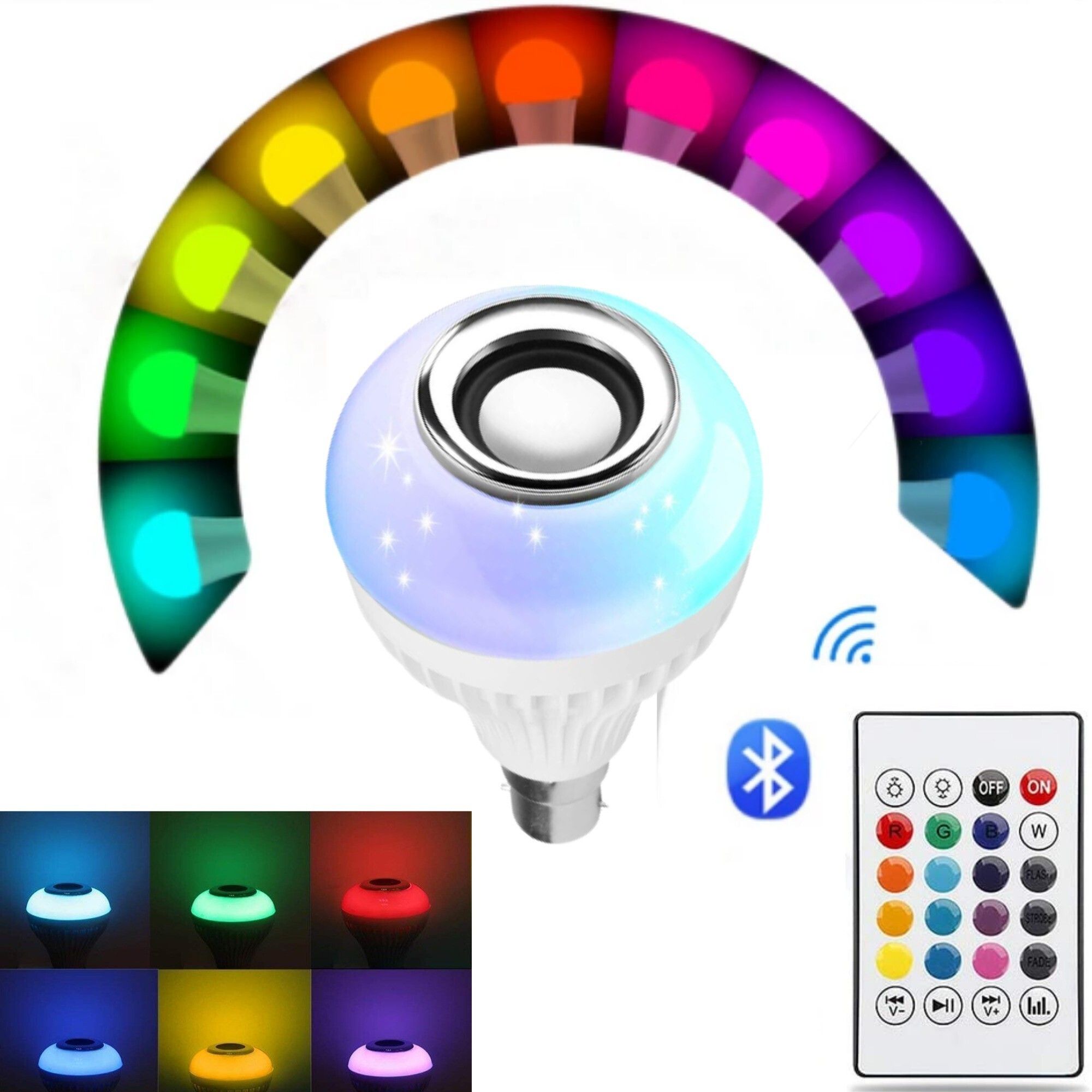 Geet Multicolor Smart LED Music Light Bulb with Bluetooth Remote Controller Smart Bulb-image-13