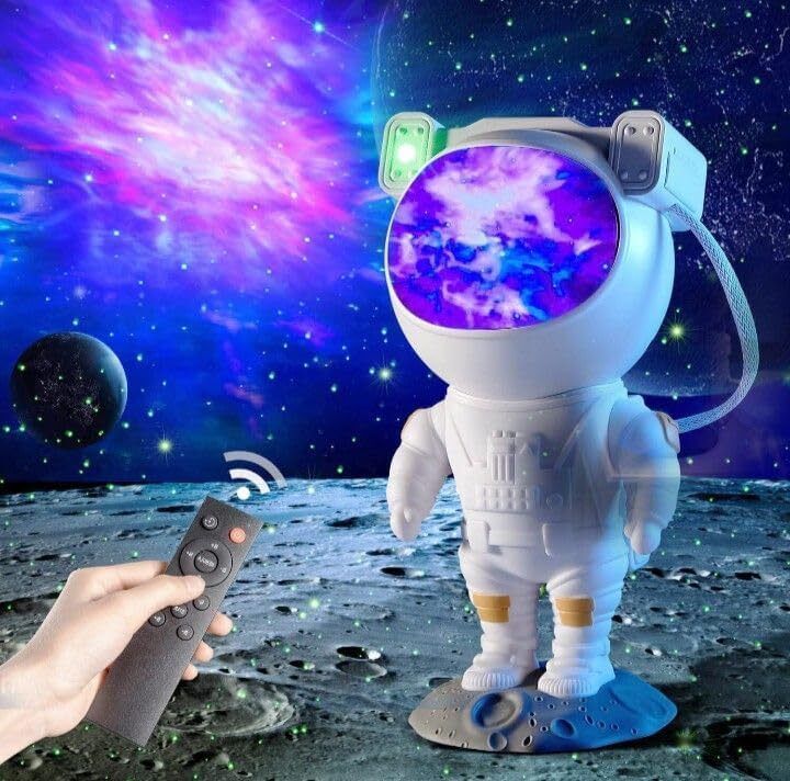 THE QUIRKY HOME Astronaut Galaxy Ceiling Projector Lamp with Remote Control Ideal Gift for Kids, Table Lamp-image-1