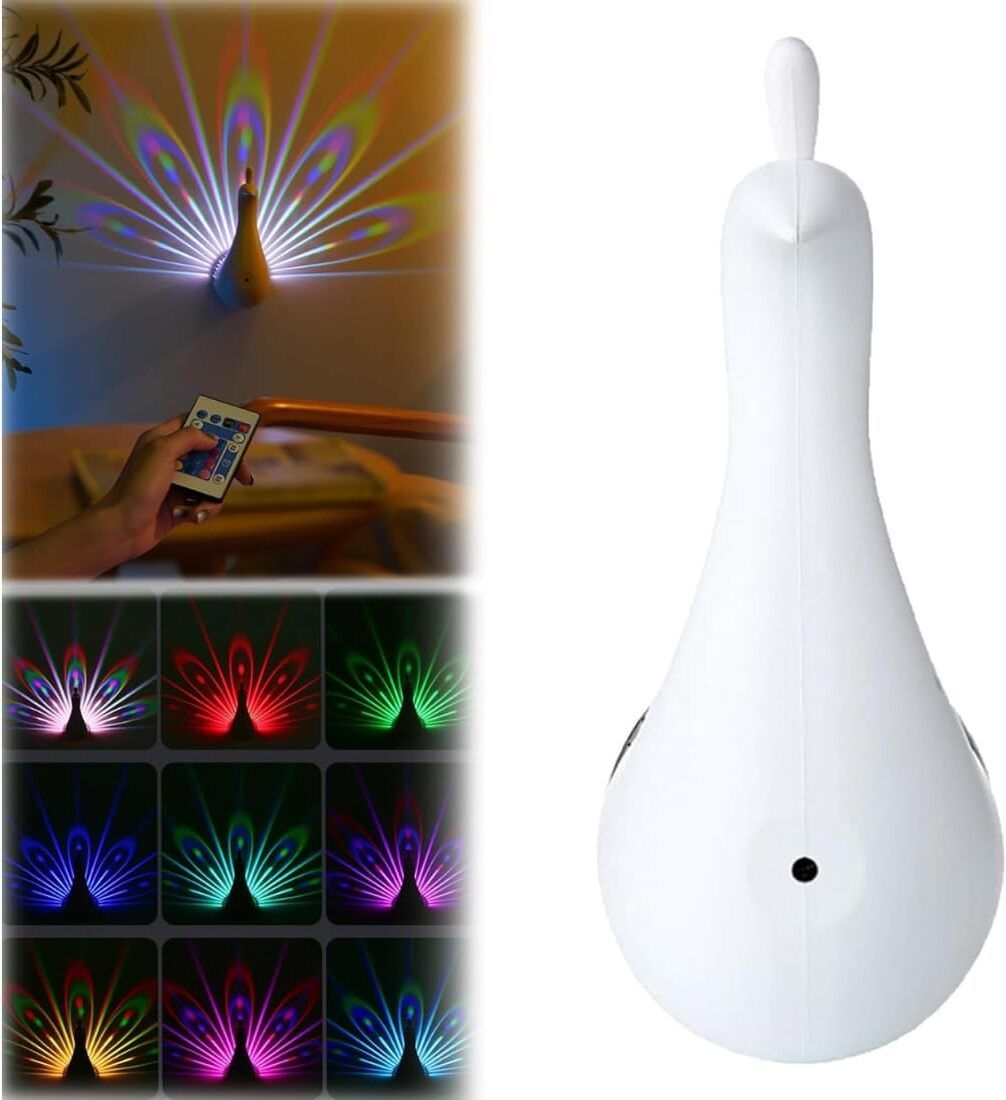 Calldrishe Peacock Night Lights Remote Control Decoration Lamp Wall Light Smart Sensor Light-image-49