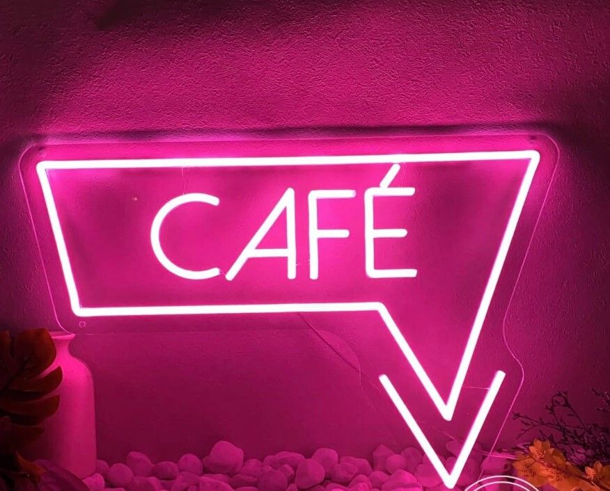 SG Print cafe neon sign Club Cafe Shop Store Restaurant(12x18)pink) Smart Bulb-image-1