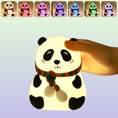 JPGC Cute Panda Silicon Night Lamp USB Rechargeable 7 Color Changing For Kids-401 Smart Sensor Light-image-19