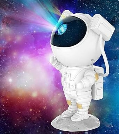 BABYZON Astronaut Galaxy Projector with Remote 360° Rotating Nebula Night Light Table Lamp image 1