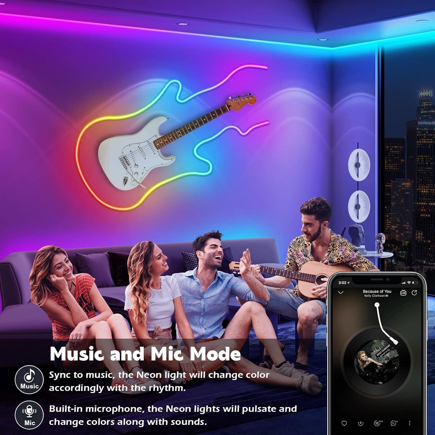 ASTOUND RGB LED Neon Strip Light 5 Meter Flexible Rope Light with App Light Strip-image-11